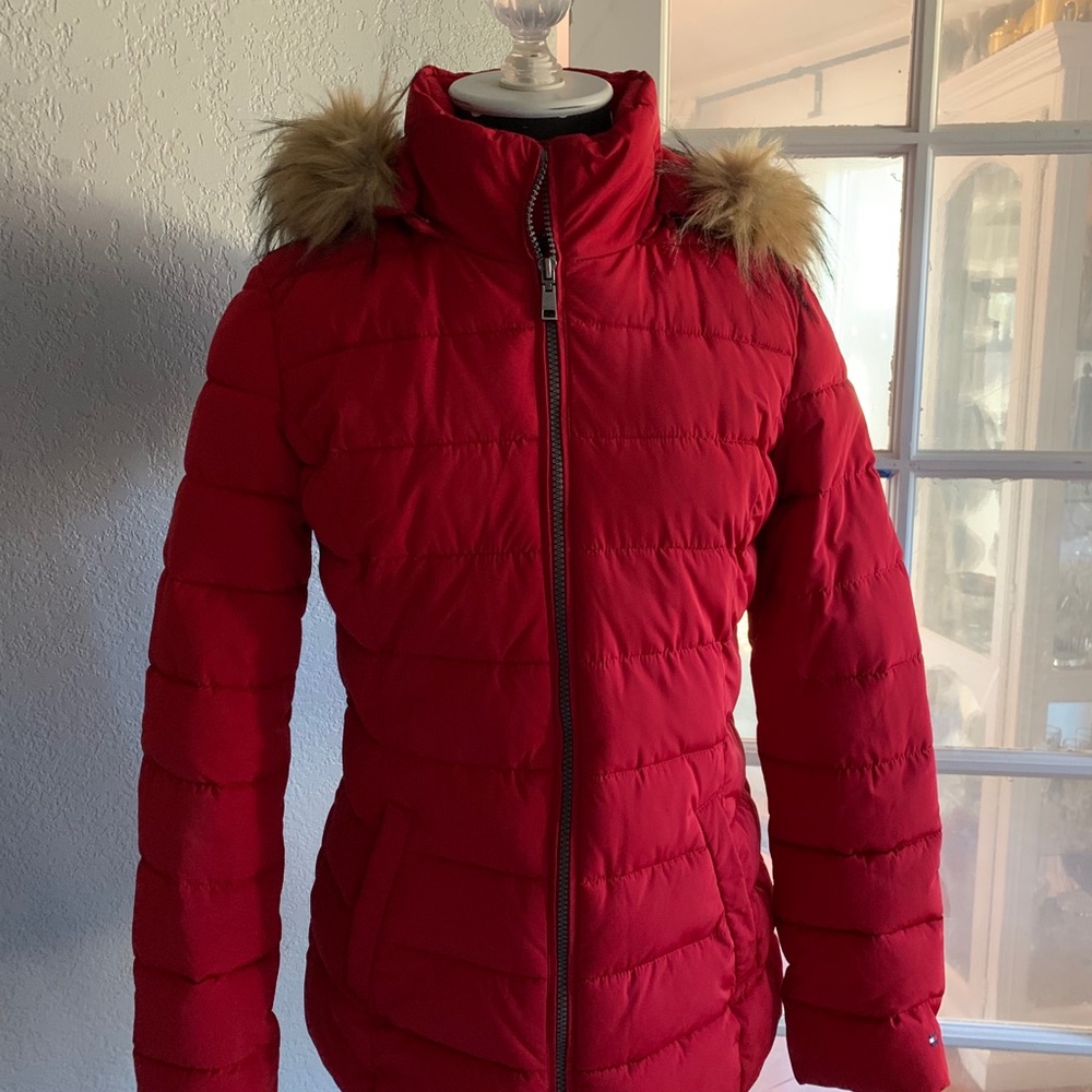 NWOT Tommy Hilfiger Red Puffy Jacket